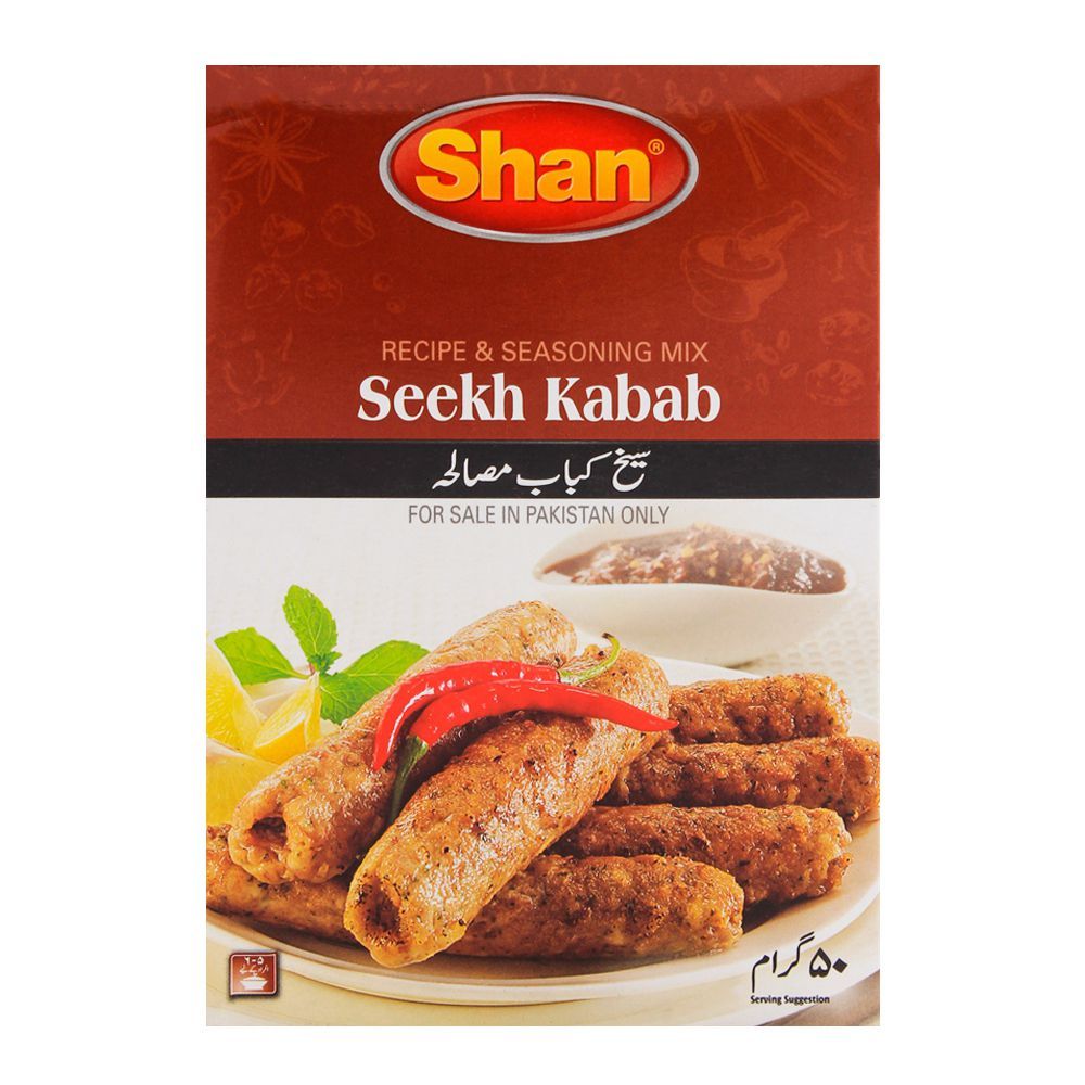 Shan Seekh Kabab 50g – Authentic Pakistani Spice Mix for Juicy & Flavorful Kababs