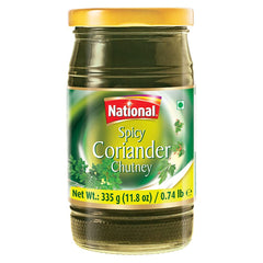 National Spicy Coriander Chutney 335g – Zesty & Spicy Dip for Snacks & BBQ