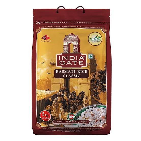 India Gate Classic 5Kg Basmati Rice – Premium Quality Long Grain Rice