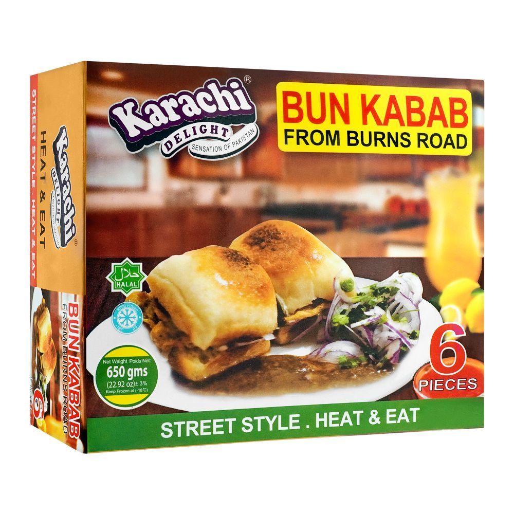 Karachi Delight Bun Kabab from Burns Road – 6 Pieces – Authentic Karachi street food