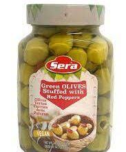 Sera Olive Green Stuffed with Red Pepper – Mediterranean-Style Olives